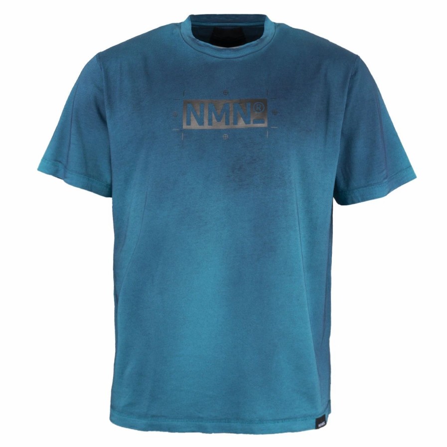 New * Nemen Vense Sprayed T-Shirt Cyan Indigo