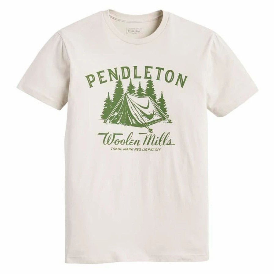 New * Pendleton Campsite Graphic Tee Sand / Green