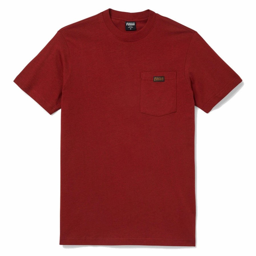 Best * Filson S/S Ranger Solid One Pocket T-Shirt Fast Track Brick Red Brickred