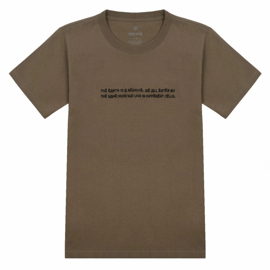 Hot * Snow Peak Typography Tee Brown